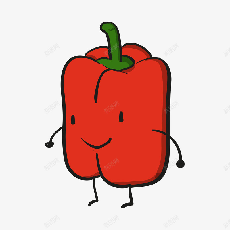 卡通彩椒png免抠素材_88icon https://88icon.com 健康蔬菜 卡通蔬菜 手绘彩椒 手绘蔬菜 有机蔬菜 红色彩椒 绘画 蔬菜