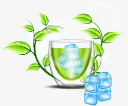 绿茶冰块png图片下载 绿茶冰块素材