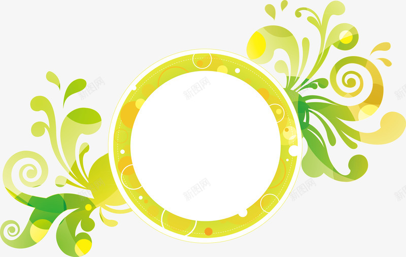 藤蔓和圆形边框png免抠素材_88icon https://88icon.com 圆形 花边 蔓藤 边框