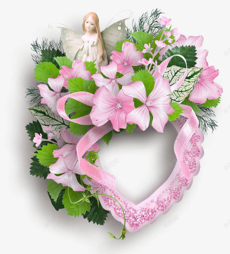 漂亮花朵相框png免抠素材_88icon https://88icon.com 叶子 天使 彩带 桃心相框 相框 花朵 鲜花