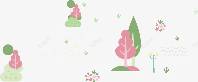 树木卡通游园矢量图ai免抠素材_88icon https://88icon.com 卡通树木 树木 游园矢量 游园素材 矢量游园素材 矢量图