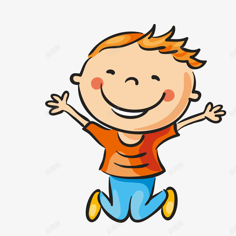 卡通手绘跳跃的男孩人物矢量图ai免抠素材_88icon https://88icon.com 人物设计 儿童生活节 卡通 彩色 手绘 跳跃 矢量图