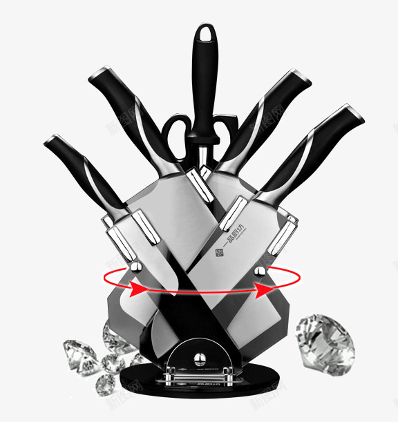 360旋转刀座png免抠素材_88icon https://88icon.com 刀座 厨房用品 宝石 收纳 旋转