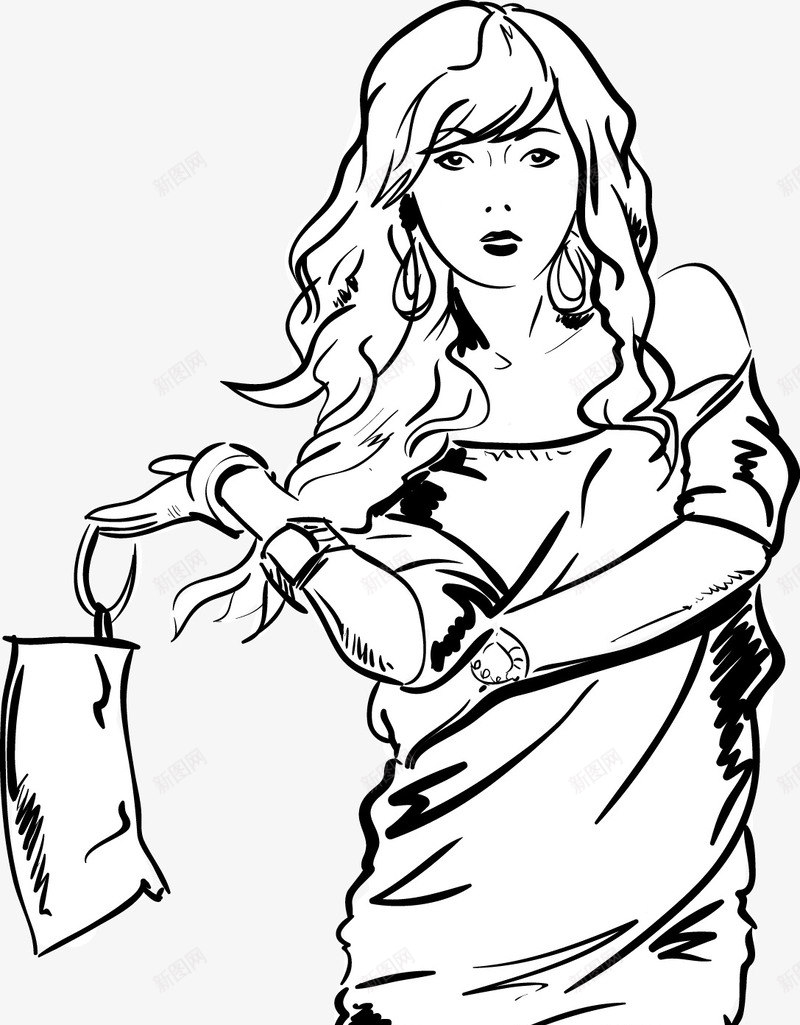 潮流时尚女孩矢量图eps免抠素材_88icon https://88icon.com 人物 卡通人物 卡通女孩 女孩 手绘 手绘女孩 矢量女孩 简笔画女孩 矢量图