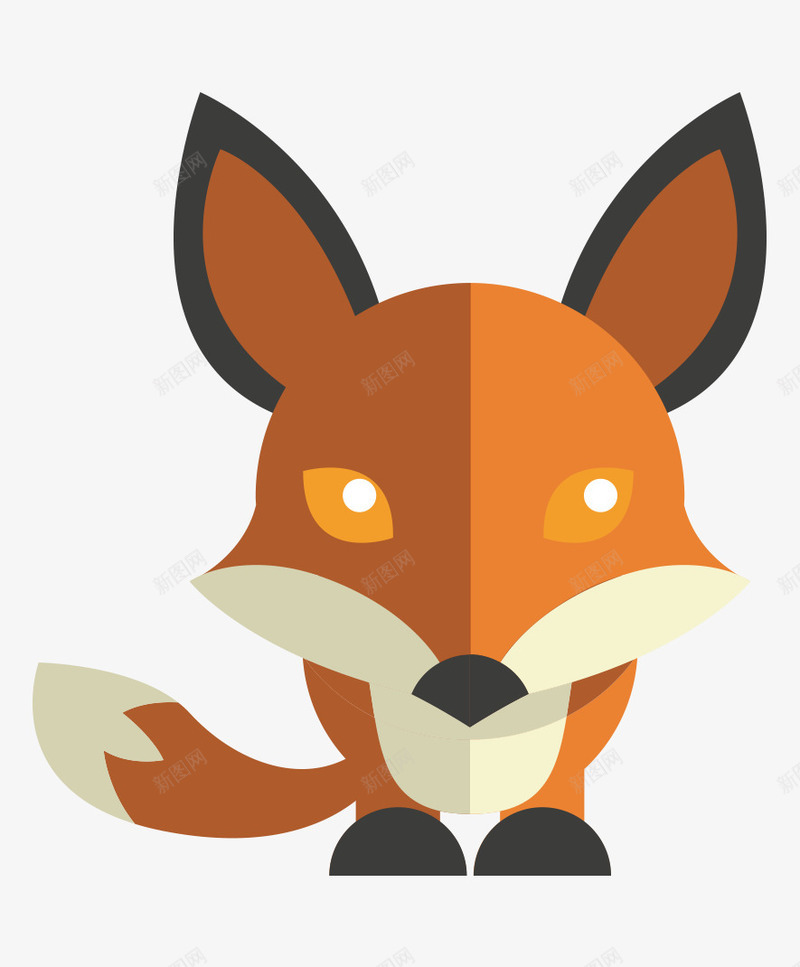 扁平化卡通手绘的橙色狐狸矢量图ai免抠素材_88icon https://88icon.com 卡通的狐狸 平面狐狸素材 扁平化的动物 手绘的狐狸 橙色的狐狸 矢量图