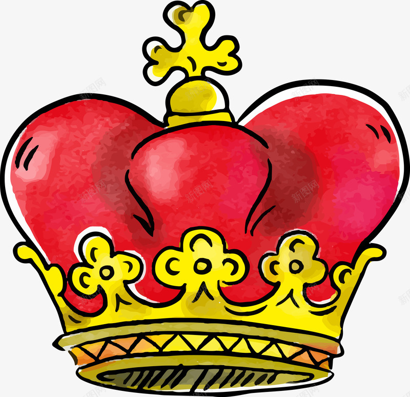 红色皇冠手绘图png免抠素材_88icon https://88icon.com 发冠 工艺品 时尚首饰 皇冠 皇冠头饰 艺术品 金属制品 饰品 首饰