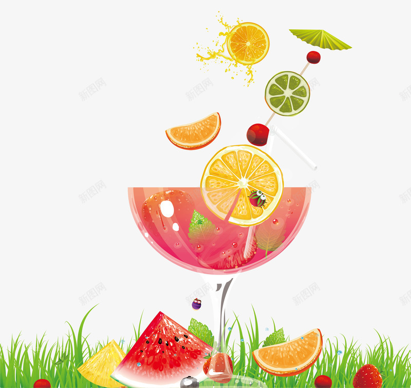 各种水果果汁高脚杯放在草地上psd免抠素材_88icon https://88icon.com 各种水果 夏天饮料 果汁 水果 草地 饮料 高脚杯 高脚杯放在草地上