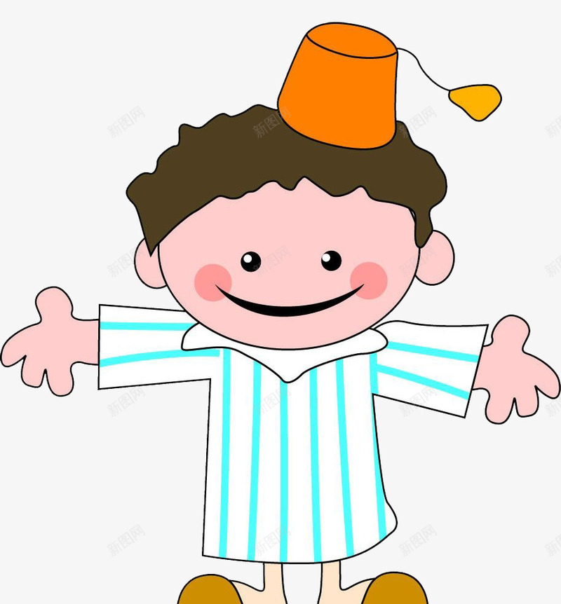 敞开的怀抱png免抠素材_88icon https://88icon.com 微笑 怀抱 条纹 黄帽子
