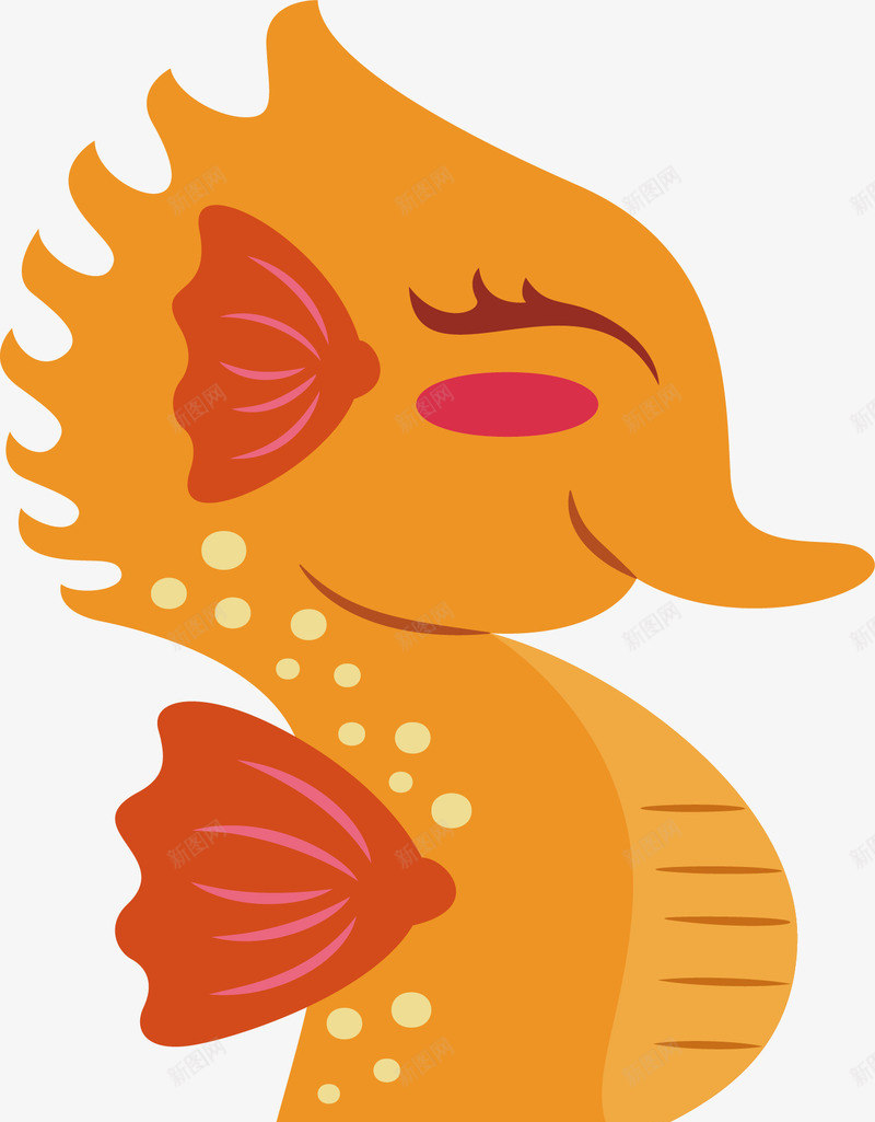 橙色小海马png免抠素材_88icon https://88icon.com 小海马 橙色海马 海马