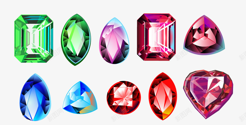 各种彩色宝石矢量图ai免抠素材_88icon https://88icon.com 各种彩色宝石 宝石 彩色宝石 钻石 矢量图