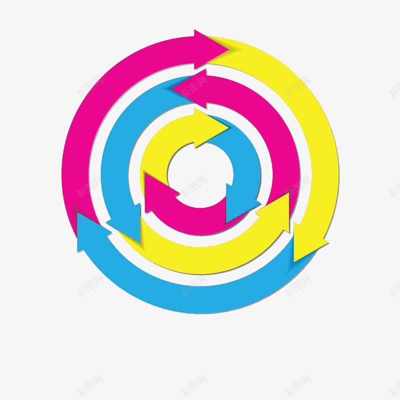 彩色旋转箭头图表png免抠素材_88icon https://88icon.com 彩色箭头 旋转箭头 箭头 红色箭头 蓝色箭头 黄色箭头