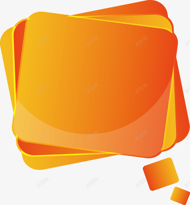 橙色文本框矢量图ai免抠素材_88icon https://88icon.com ppt 文本框 橙色 矢量图