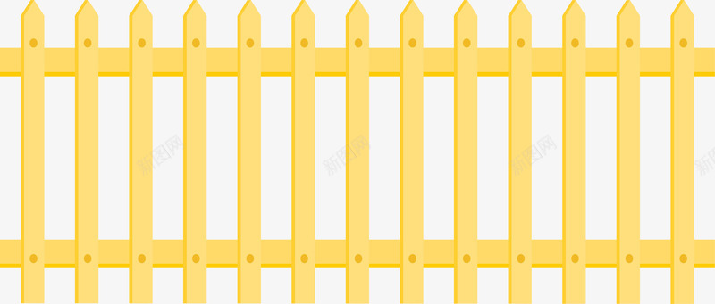 田园木色围栏装饰png免抠素材_88icon https://88icon.com 手绘 栅栏 栏杆 田园 田园风 绘画 装饰 黄色
