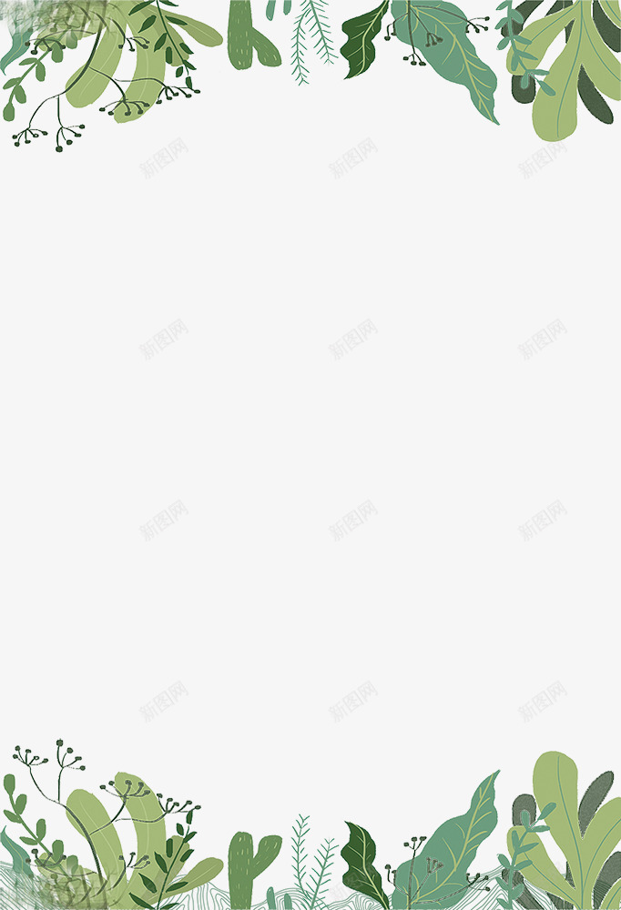 春季手绘绿色叶子装饰边框psd免抠素材_88icon https://88icon.com 叶子装饰 大自然景色 手绘 春季 春色 树木装饰 植物装饰 花朵装饰