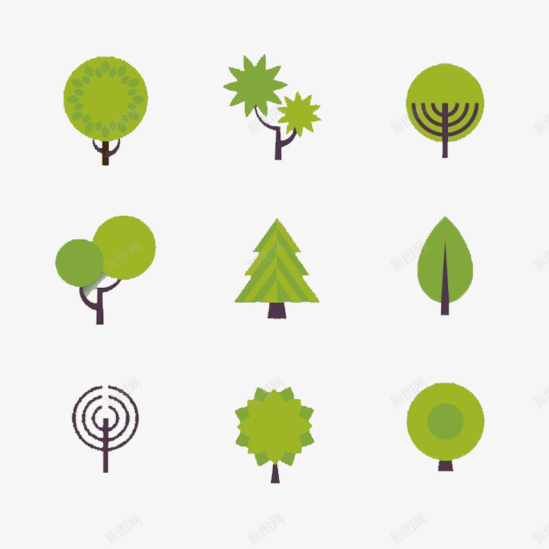 小树元素png免抠素材_88icon https://88icon.com 卡通 大树 树木 植物 绿树