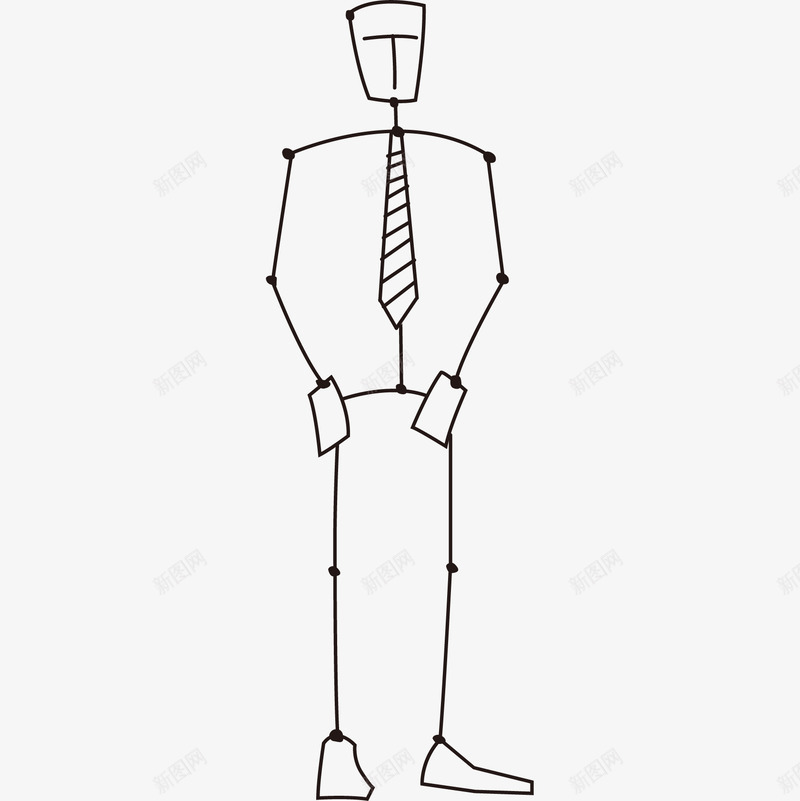 线描打领带的人png免抠素材_88icon https://88icon.com 人物 创意 条纹 站立 简笔 线描 线条 领带