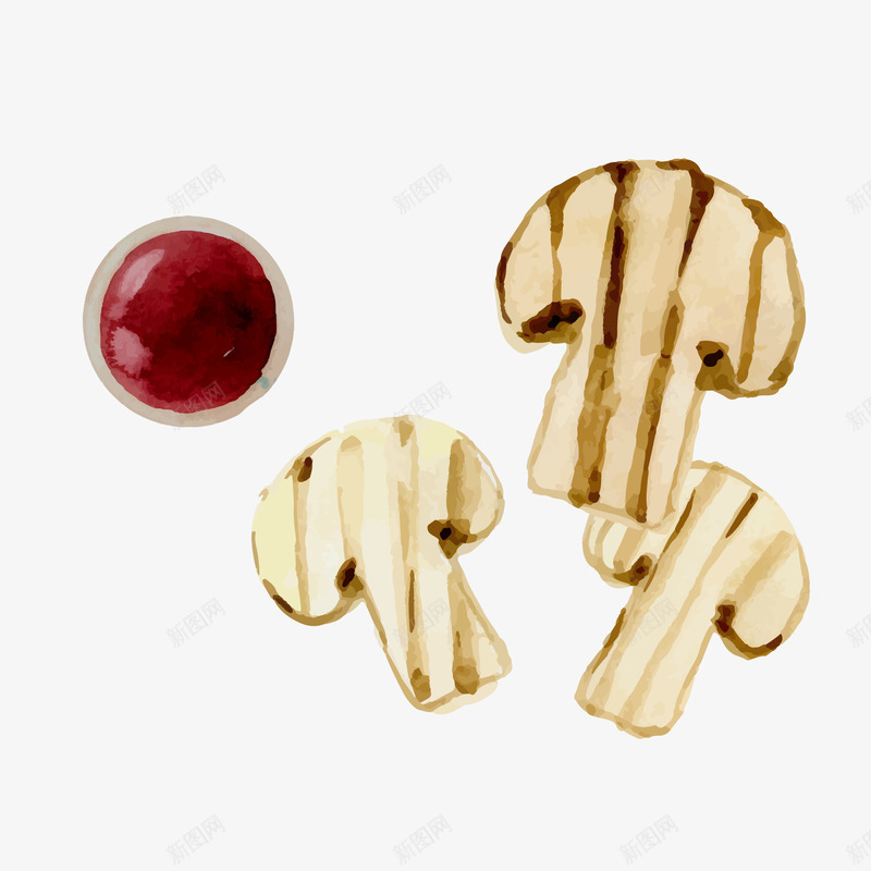 卡通手绘彩绘烧烤食物矢量图ai免抠素材_88icon https://88icon.com BBQ 彩绘 手绘 烧烤 蘑菇 酱料 食物 矢量图