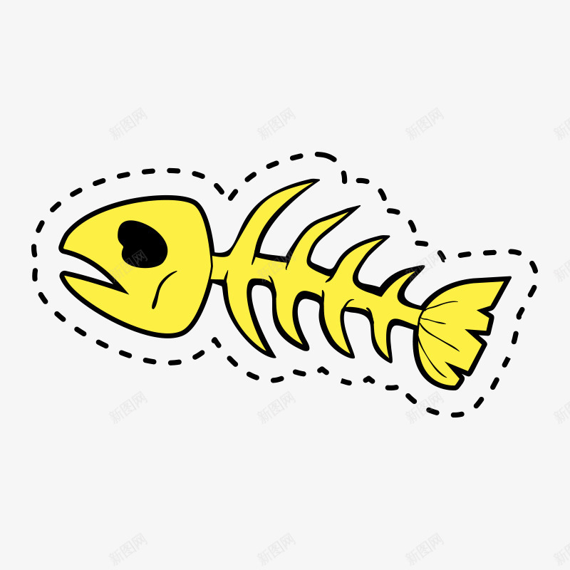 手绘鱼骨头png免抠素材_88icon https://88icon.com png素材 手绘 手绘画 鱼骨