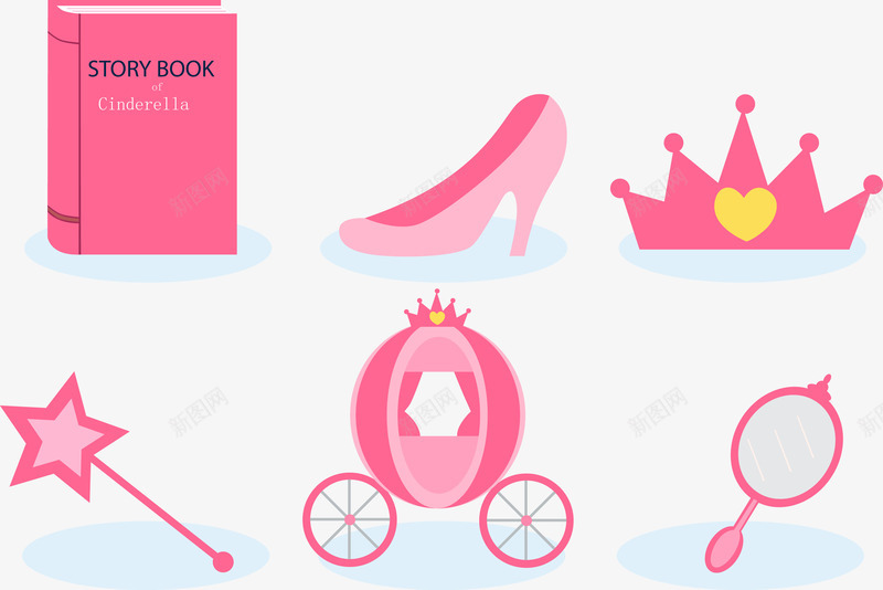 女生用品矢量图ai免抠素材_88icon https://88icon.com 书籍 星星棒 皇冠 粉色 轮胎 镜子 高跟鞋 矢量图