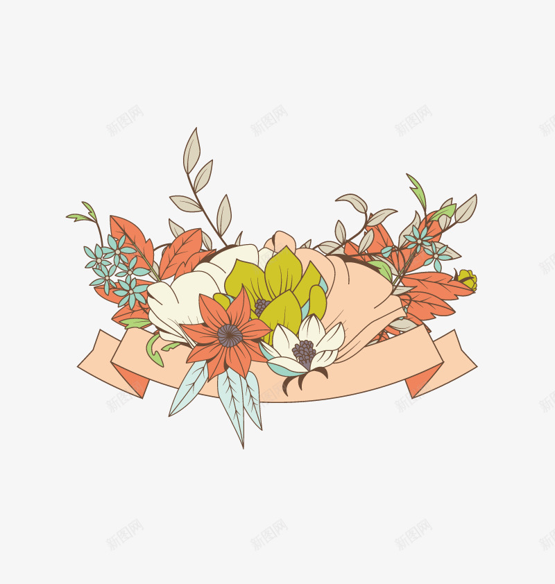 花的横幅矢量图ai免抠素材_88icon https://88icon.com 植物 横幅 花免费PGN素材 花卉 矢量图