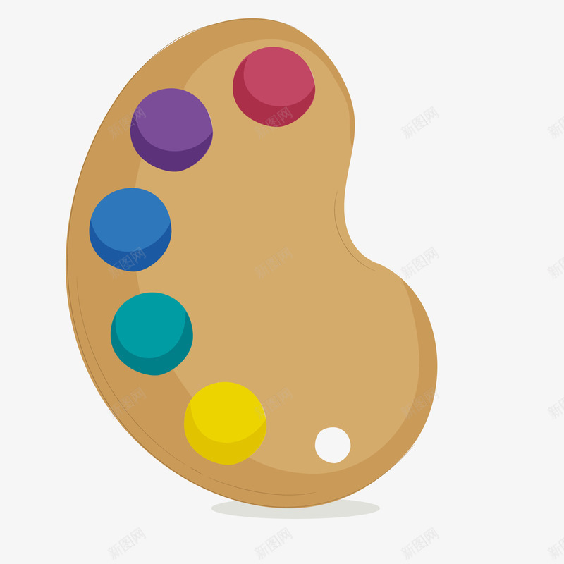 卡通绘画的调色盘矢量图ai免抠素材_88icon https://88icon.com 卡通 画画 绘画 调色盘设计 颜料 矢量图