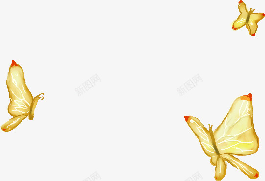 手绘黄色飞翔蝴蝶装饰png免抠素材_88icon https://88icon.com 蝴蝶 装饰 飞翔 黄色