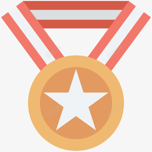 卡通金牌png免抠素材_88icon https://88icon.com 卡通金牌 奖牌 奖章 扁平化 红色奖章 荣誉奖章 麦穗
