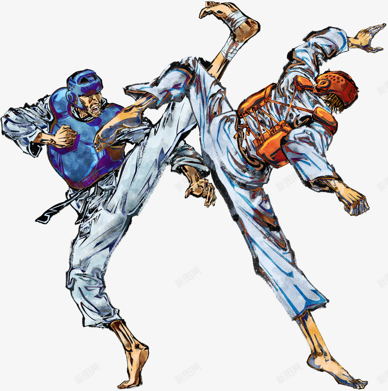 卡通人物人物png免抠素材_88icon https://88icon.com 人物 切磋 卡通 卡通人物 彩绘 插画 武功 武功切磋 武术 练武