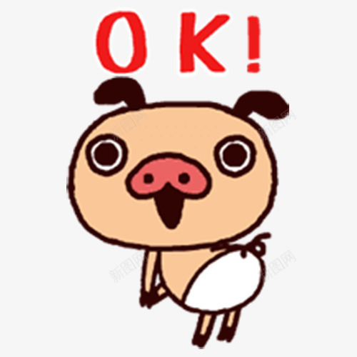 小猪OK表情png免抠素材_88icon https://88icon.com ok表情 动漫表情 可爱表情 宠物表情 小猪表情 微信表情