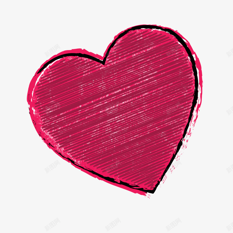 手绘桃心psd免抠素材_88icon https://88icon.com 唯美 浪漫 粉色