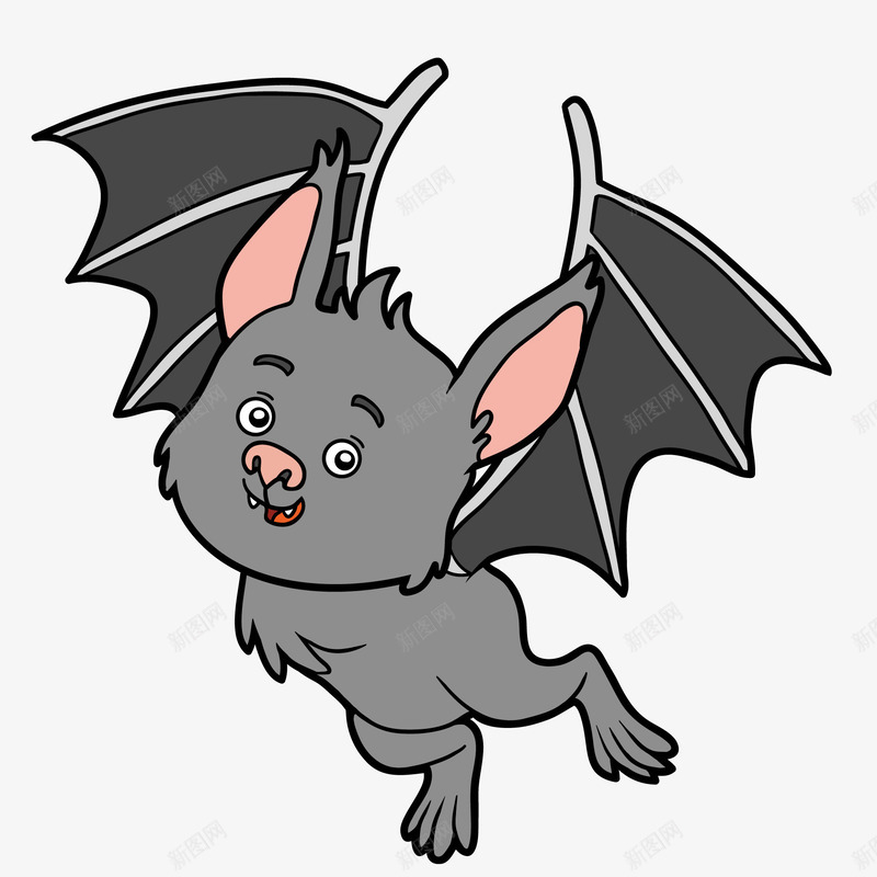 卡通手绘蝙蝠动物矢量图ai免抠素材_88icon https://88icon.com 动物设计 卡通 手绘 灰色 翅膀 蝙蝠 飞翔 矢量图