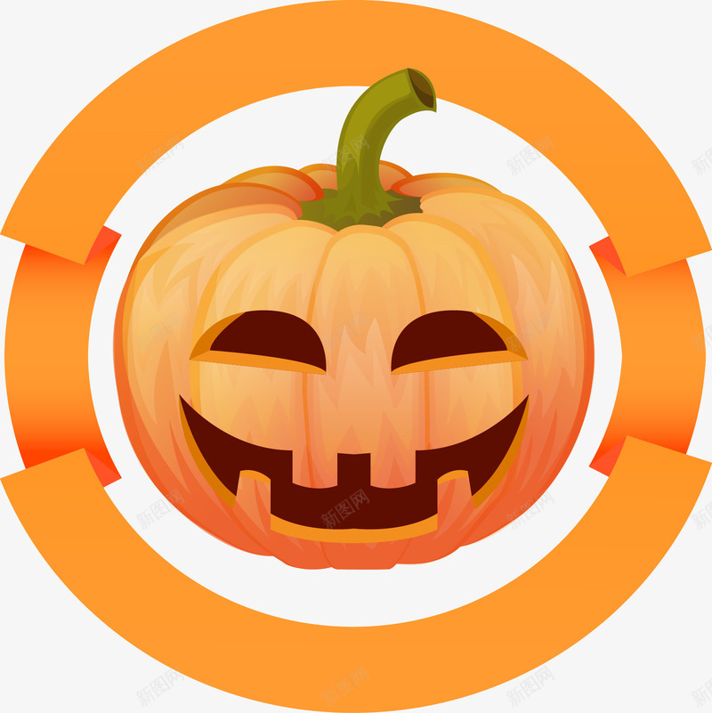 卡通橙色万圣节png免抠素材_88icon https://88icon.com 万圣节 南瓜灯 卡通 橙色