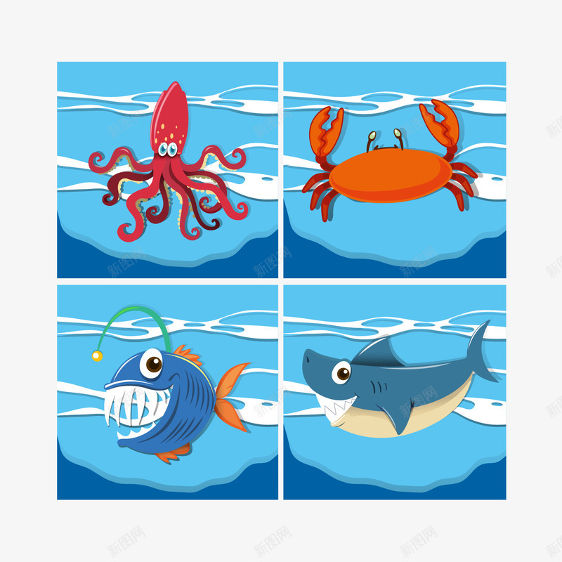 海洋动物png免抠素材_88icon https://88icon.com 乌贼 卡通 红色 触角
