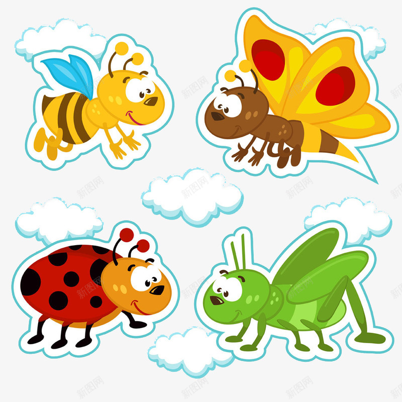 手绘飞虫合集png免抠素材_88icon https://88icon.com 可爱昆虫 瓢虫 蜜蜂 蝗虫 蝴蝶 重启 飞翔的虫子 飞虫