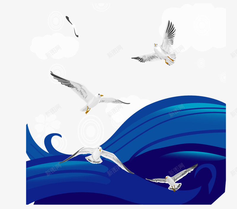 手绘飞翔海鸥矢量图ai免抠素材_88icon https://88icon.com 大海 手绘 海鸥 飞翔 矢量图