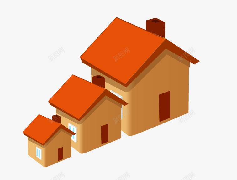 橙色小屋png免抠素材_88icon https://88icon.com 卡通 建筑 房屋 施工 橙色