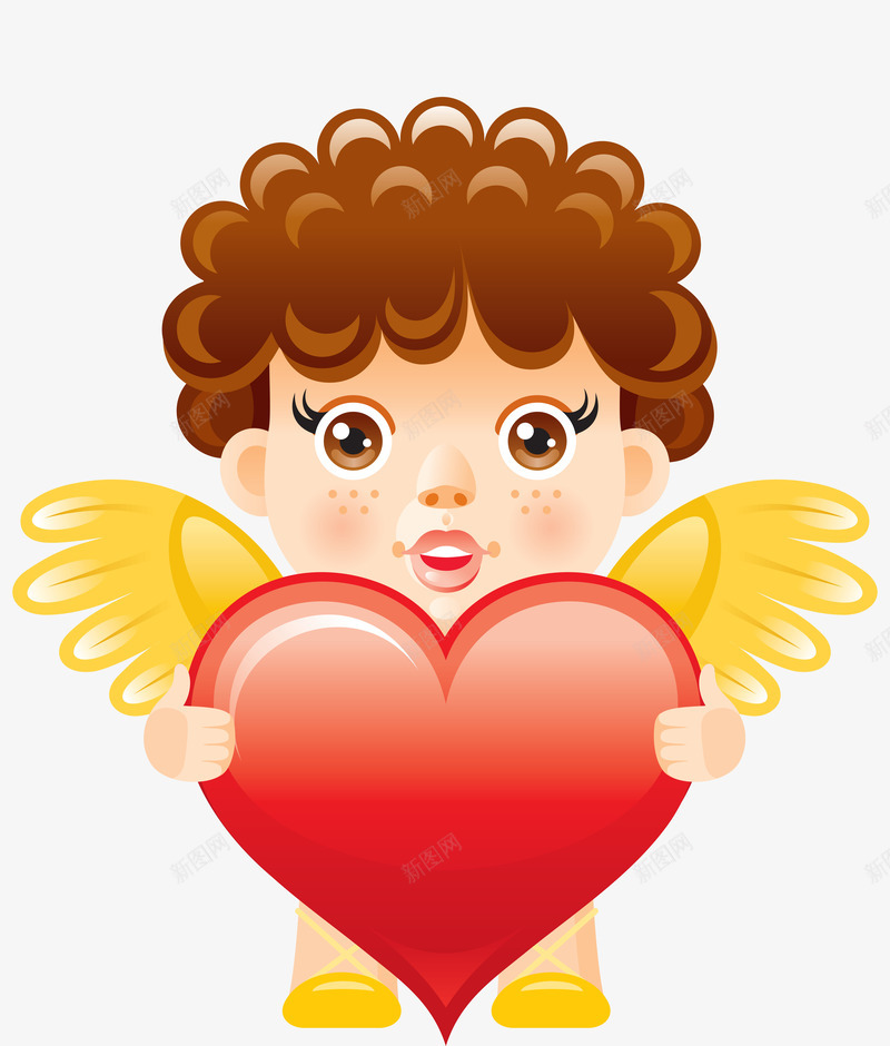 抱着桃心的天使png免抠素材_88icon https://88icon.com 天使 情人节素材 桃心