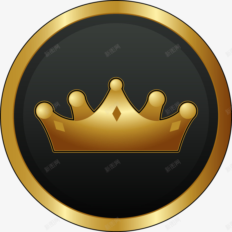 手绘皇冠背景黑底金边圆形图案png免抠素材_88icon https://88icon.com 手绘 皇冠背景 黑底金边圆形图案