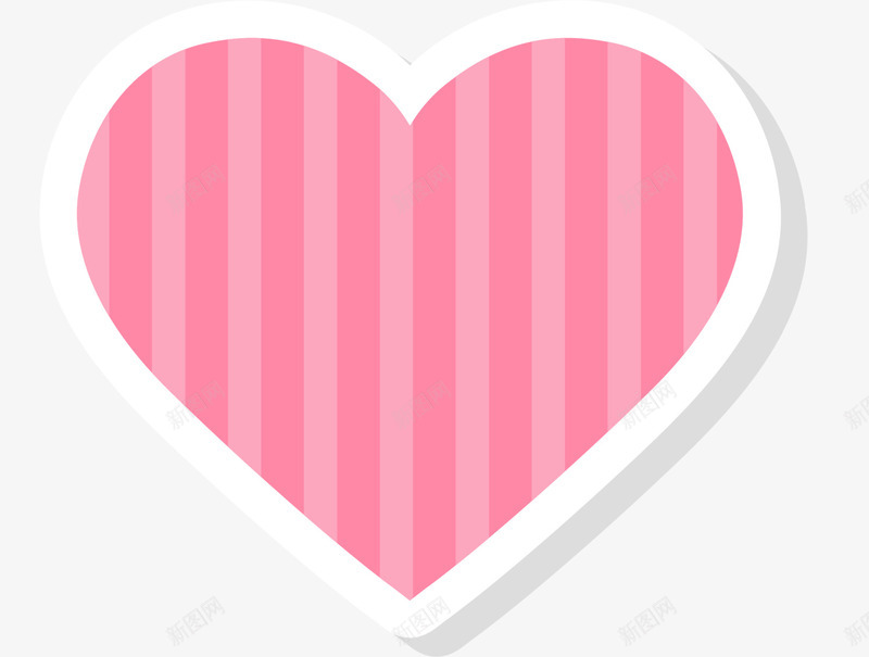 情人节粉色爱心贴纸png免抠素材_88icon https://88icon.com 情人节 条纹爱心 爱心装饰 爱心贴纸 粉色条纹 粉色爱心
