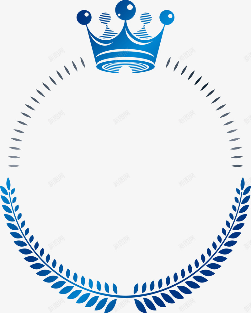 古典高贵蓝色皇冠png免抠素材_88icon https://88icon.com 古典皇冠 古朴皇冠 叶子装饰 蓝色叶子 蓝色皇冠 高贵皇冠