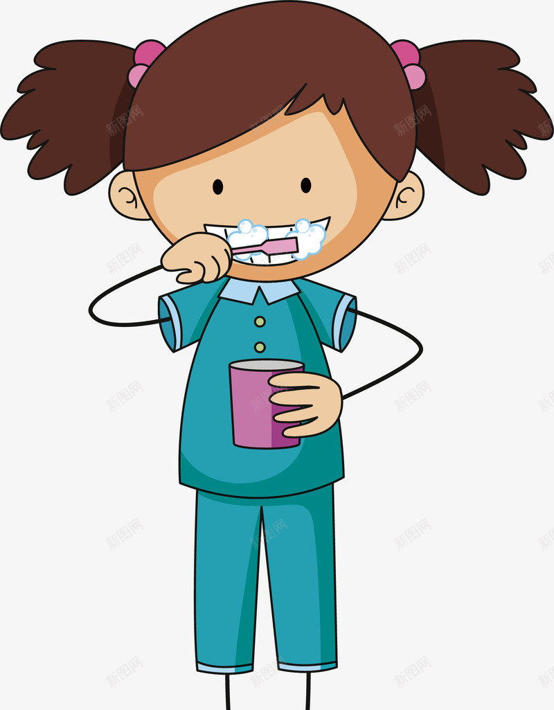 早晚刷牙的可爱女孩矢量图ai免抠素材_88icon https://88icon.com 刷牙 刷牙女孩 可爱女孩 早晚刷牙 矢量png 矢量图 美女刷牙 讲卫生