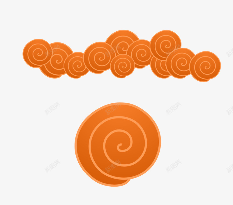 黄色中国风旋转祥云装饰图案png免抠素材_88icon https://88icon.com 中国风 免抠PSD 旋转 祥云 装饰图案 黄色