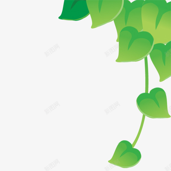 桃心叶子psd免抠素材_88icon https://88icon.com 叶子 桃心 绿叶 绿色