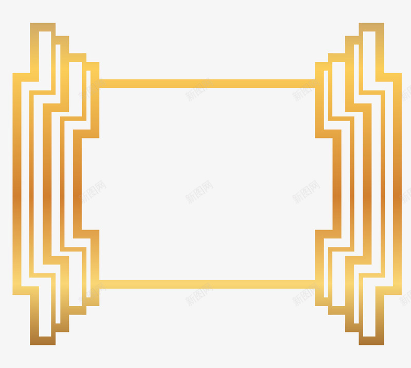 金色条纹边框png免抠素材_88icon https://88icon.com 相框 花纹 边框 金色