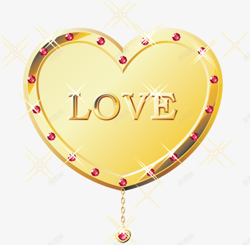 金色桃心元素png免抠素材_88icon https://88icon.com 元素 金色
