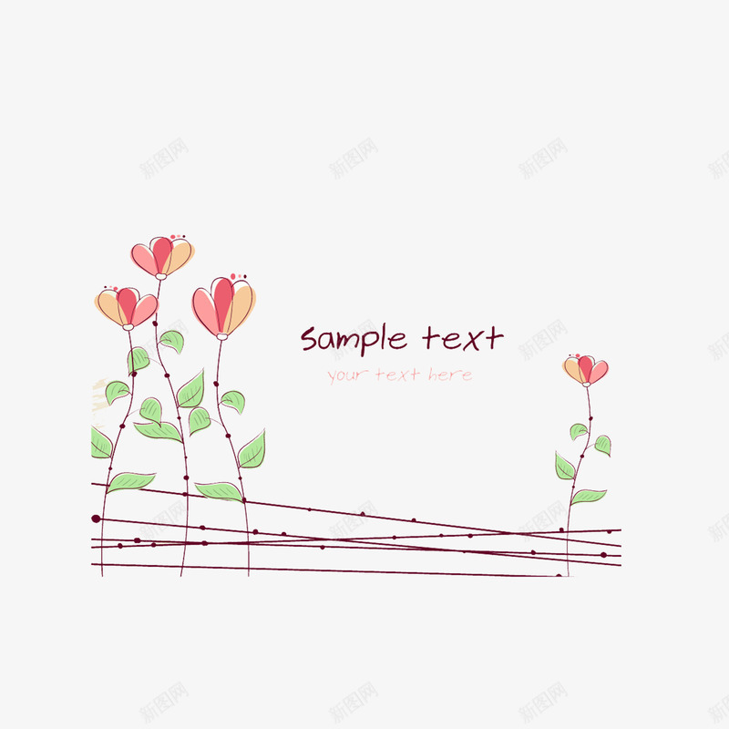 素雅彩绘花卉png免抠素材_88icon https://88icon.com 彩绘 插画 植物 花朵