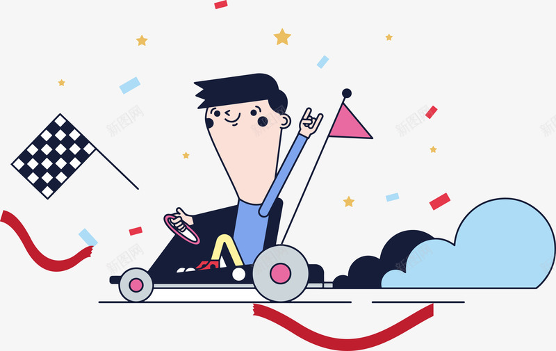 夺冠时刻png免抠素材_88icon https://88icon.com 冲啊 冲过终点 旗帜 横幅 简笔画 红色