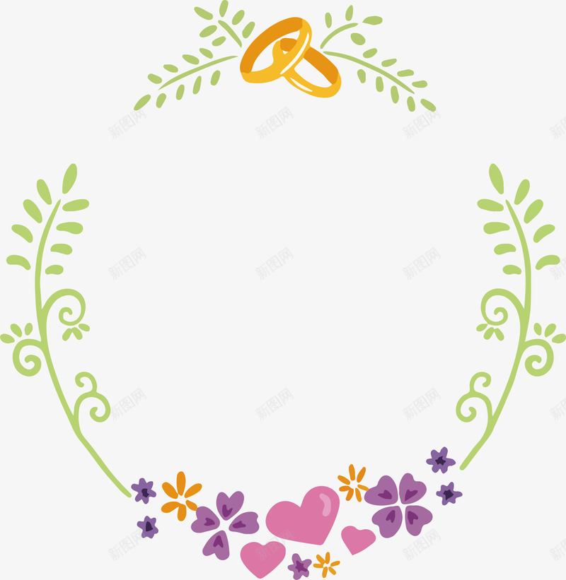 粉色爱心花藤矢量图ai免抠素材_88icon https://88icon.com 浪漫花藤 爱心花藤 矢量png 粉色爱心 结婚对戒 花藤 矢量图