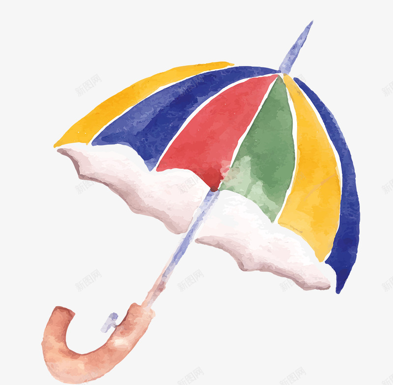 卡通手绘彩虹雨伞png免抠素材_88icon https://88icon.com 卡通手绘雨伞 彩虹雨伞 手绘画 雨伞