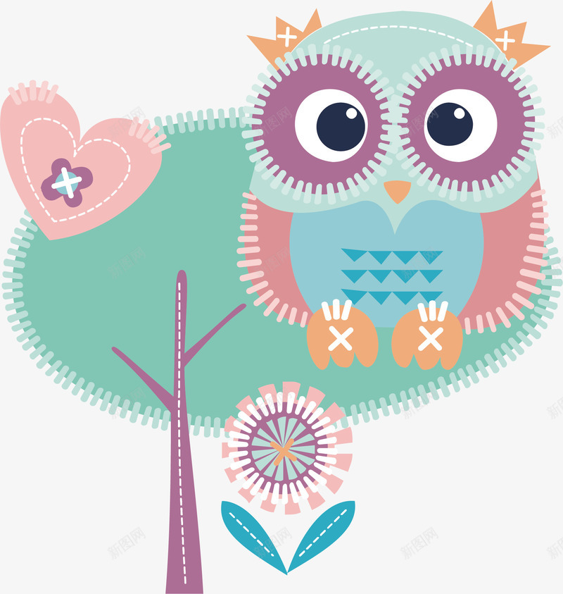 印花矢量图ai免抠素材_88icon https://88icon.com 卡通 印花矢量图 彩色 时尚 服装图案 服装设计 潮流 猫头鹰 矢量图